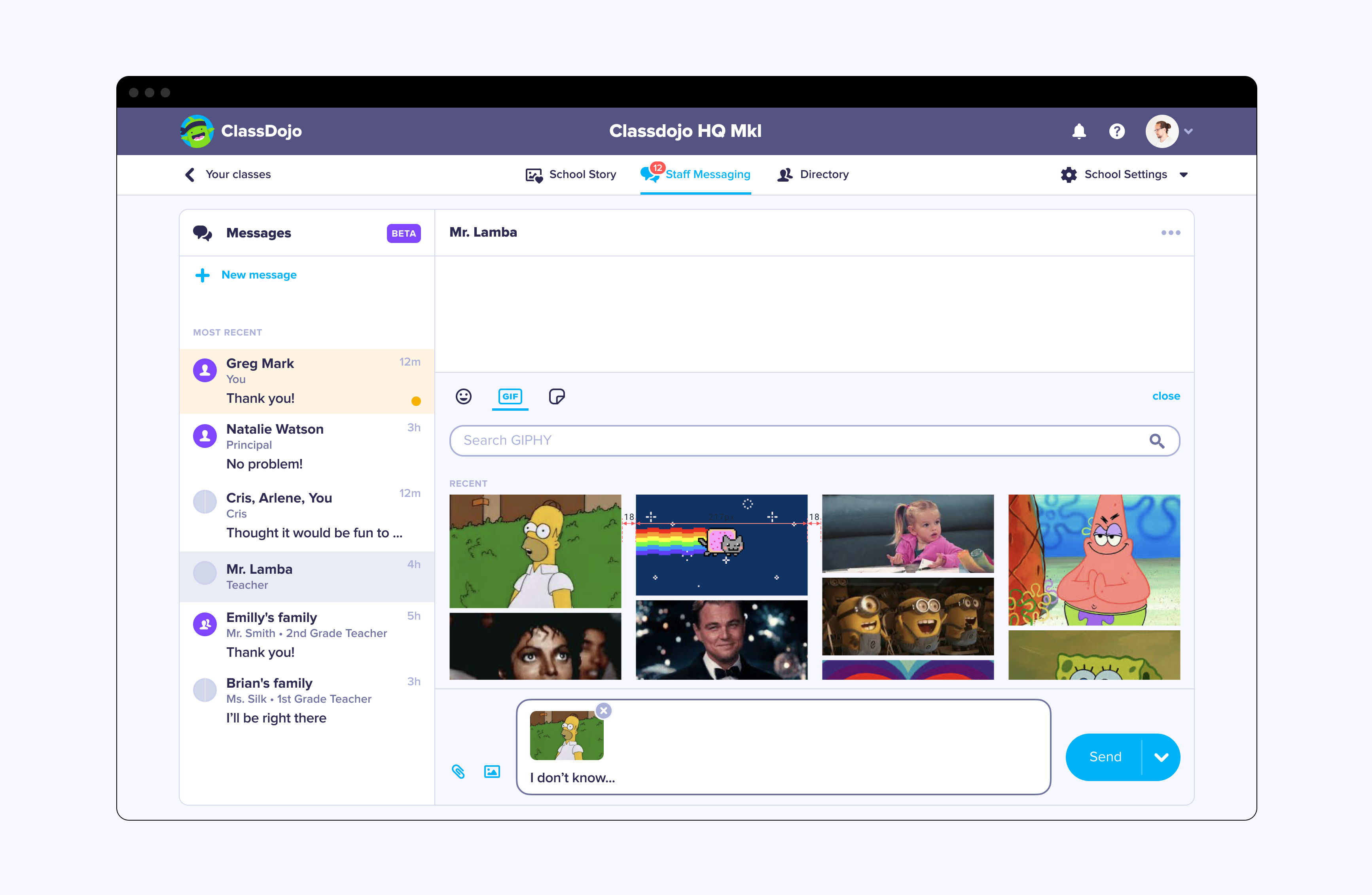 ClassDojo Messaging Tool