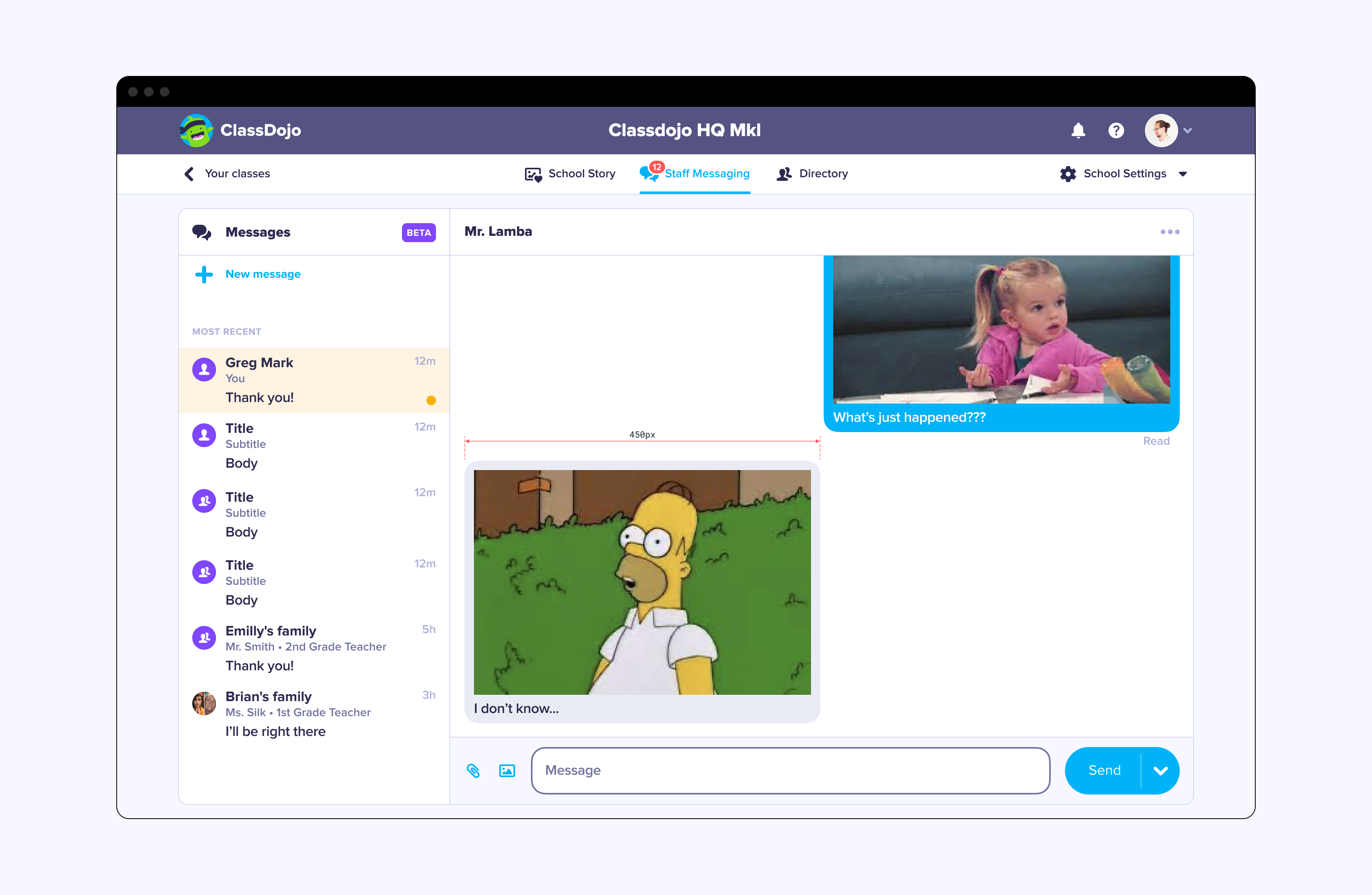 ClassDojo Messaging Tool